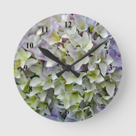 Hübsch Lavender Hydrangea Blume Foto Runde Wanduhr