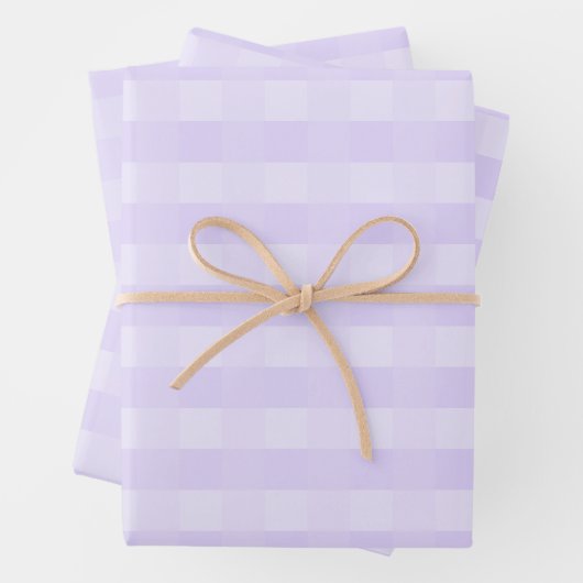 Hübsch Lavender Lila Gingham Pattern Geschenkpapier Set (Beispiel)