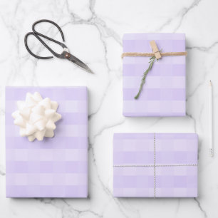 Hübsch Lavender Lila Gingham Pattern Geschenkpapier Set