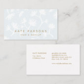 Hübsch Light Blue Subtile Blumenmuster Beauty Well Visitenkarte (Vorne/Hinten)