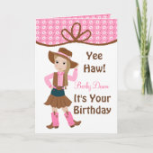Hübsch Lil' Cowgirl Karte (Vorderseite)