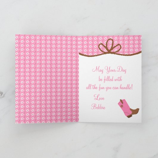 Hübsch Lil' Cowgirl Karte (Innenseite)