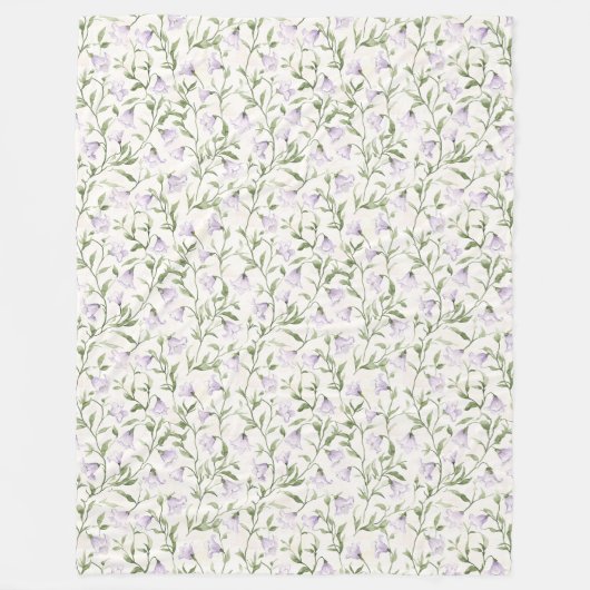 Hübsch Lila Blume Fleecedecke (Vorderseite)