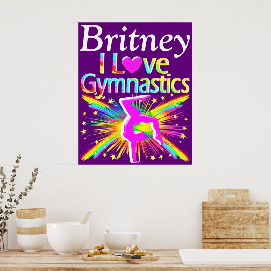 HÜBSCH LILA I LIEBE GYMNASTICS POSTER (Küche)