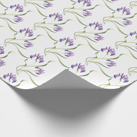 Hübsch Lila Iris Geschenkpapier (Ecke)