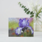 Hübsch Lila Iris Postkarte (Stehend Vorderseite)