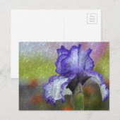 Hübsch Lila Iris Postkarte (Vorne/Hinten)