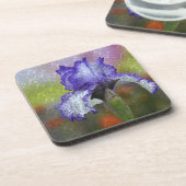 Hübsch Lila Iris Untersetzer (Linke Seite)