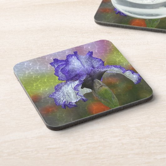 Hübsch Lila Iris Untersetzer (Linke Seite)
