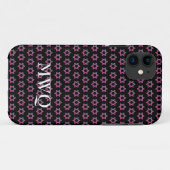 Hübsch Lila Rosa | Monogramm | STAR DAVID Otte Case-Mate iPhone Hülle (Rückseite (Horizontal))