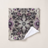 Hübsch Lila, schwarz, silber und tauber Weihnachte Badhandtuch Set (Waschlappen)