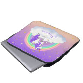 Hübsch Lila süße Träume Regenbogen Einhorn Laptopschutzhülle (Vorne Knopf)