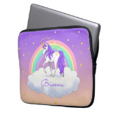 Hübsch Lila süße Träume Regenbogen Einhorn Laptopschutzhülle (Vorderseite Links)