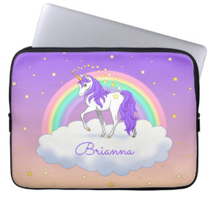 Hübsch Lila süße Träume Regenbogen Einhorn Laptopschutzhülle