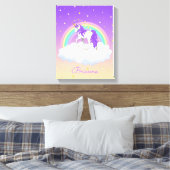 Hübsch Lila süße Träume Regenbogen Einhorn Leinwanddruck (Insitu (Schlafzimmer))