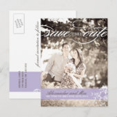 Hübsch Lilac Foto Save the Date Ankündigungspostkarte (Vorne/Hinten)
