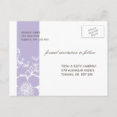 Hübsch Lilac Foto Save the Date Ankündigungspostkarte (Rückseite)