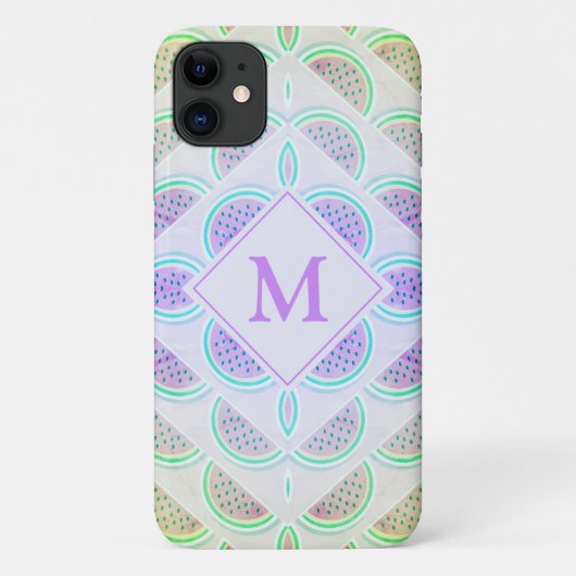 Hübsch Lilac Monnogram Watermelon Case-Mate iPhone Hülle (Rückseite)