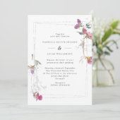 Hübsch Lilac Summer Sweet Pea Wedding Einladung (Stehend Vorderseite)