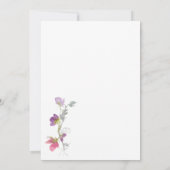 Hübsch Lilac Summer Sweet Pea Wedding Einladung (Rückseite)