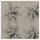 Hübsch Lily Ink Art Pattern Linen Stoff (Nahaufnahme)