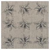 Hübsch Lily Ink Art Pattern Linen Stoff (Muster)