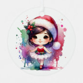 Hübsch Little Ballerina Personalisierte Weihnachte Ornament Aus Metall (Vorderseite)