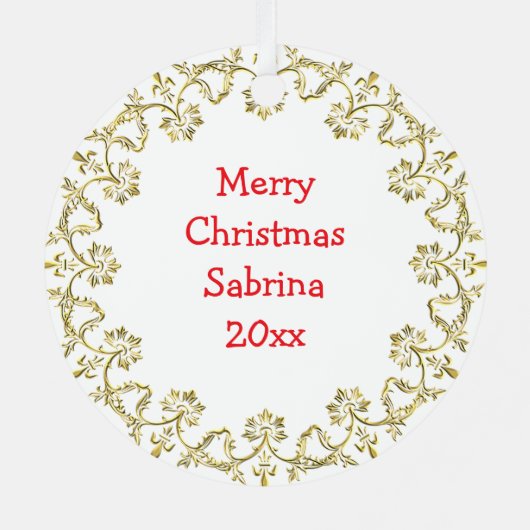 Hübsch Little Ballerina Personalisierte Weihnachte Ornament Aus Metall (Rückseite)