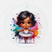 Hübsch Little Ballerina Personalisierte Weihnachte Ornament Aus Metall (Vorderseite)