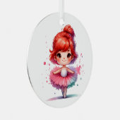 Hübsch Little Ballerina Personalisierte Weihnachte Ornament Aus Metall (Vorderseite Rechts)