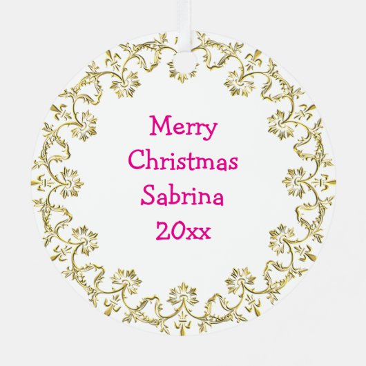 Hübsch Little Ballerina Personalisierte Weihnachte Ornament Aus Metall (Rückseite)