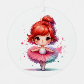 Hübsch Little Ballerina Personalisierte Weihnachte Ornament Aus Metall (Vorderseite)