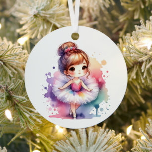 Hübsch Little Ballerina Personalisierte Weihnachte Ornament Aus Metall