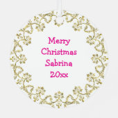 Hübsch Little Ballerina Personalisierte Weihnachte Ornament Aus Metall (Rückseite)