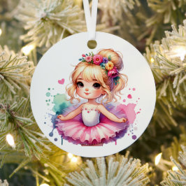 Hübsch Little Ballerina Personalisierte Weihnachte Ornament Aus Metall