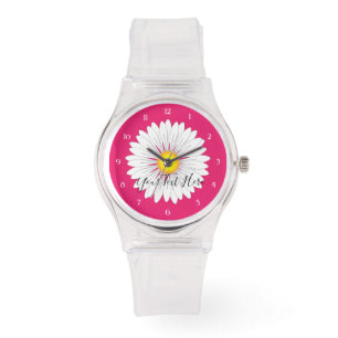 Hübsch Little Daisy Sporty Pink Silicone Armbanduhr