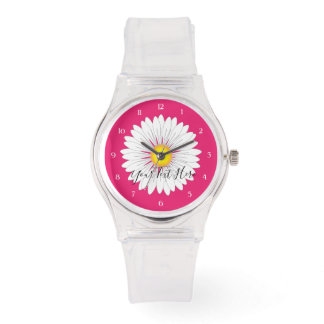 Hübsch Little Daisy Sporty Pink Silicone Armbanduhr