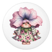 Hübsch Little Floral Girl Gnome Keramikknauf (Vorderseite)