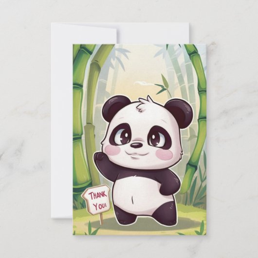 Hübsch Little Panda Dankeskarte (Vorderseite)