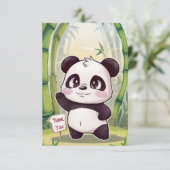 Hübsch Little Panda Dankeskarte (Stehend Vorderseite)