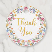 Hübsch Little Wildblume Girl 1. Geburtstag Party Geschenkanhänger (Rückseite)