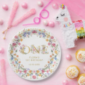 Hübsch Little Wildblume Girl 1. Geburtstag Party Pappteller (Party)