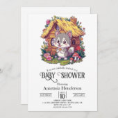 Hübsch Little Wolf Baby Dusche Digital Einladung (Vorne/Hinten)