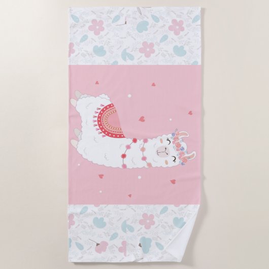 Hübsch Llama Strandtuch (Vorderseite)