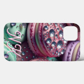 Hübsch Macaron Bling Mit Monogramm Case-Mate iPhone Hülle (Rückseite (Horizontal))
