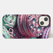 Hübsch Macaron Bling Mit Monogramm iPhone Hülle (Rückseite (Horizontal))