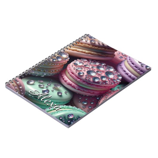 Hübsch Macaron Bling Personalisiert Notizblock (Linke Seite)