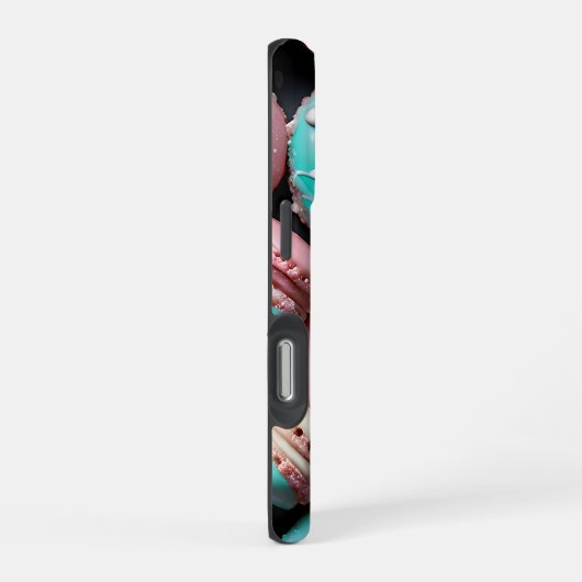 Hübsch Macaron Mit Monogramm iPhone Hülle (Rechte Seite)