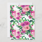 Hübsch Magenta Blume Brautparty Einladung (Rückseite)