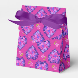Hübsch Magenta Herz und Blume Zelt Gefallen Box Geschenkschachtel